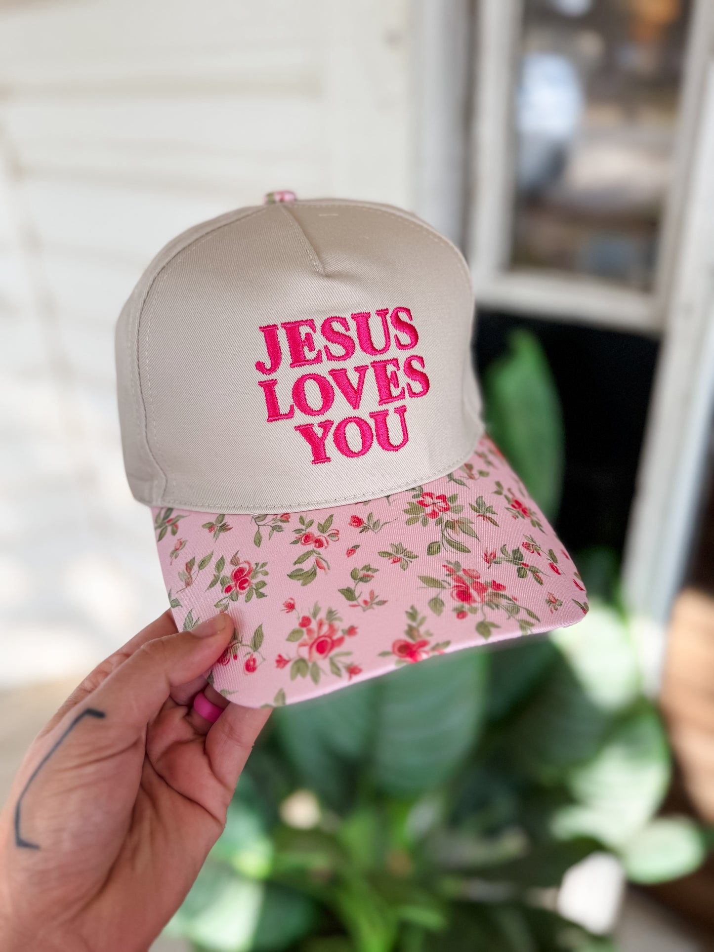 Jesus Loves You Hat- Floral