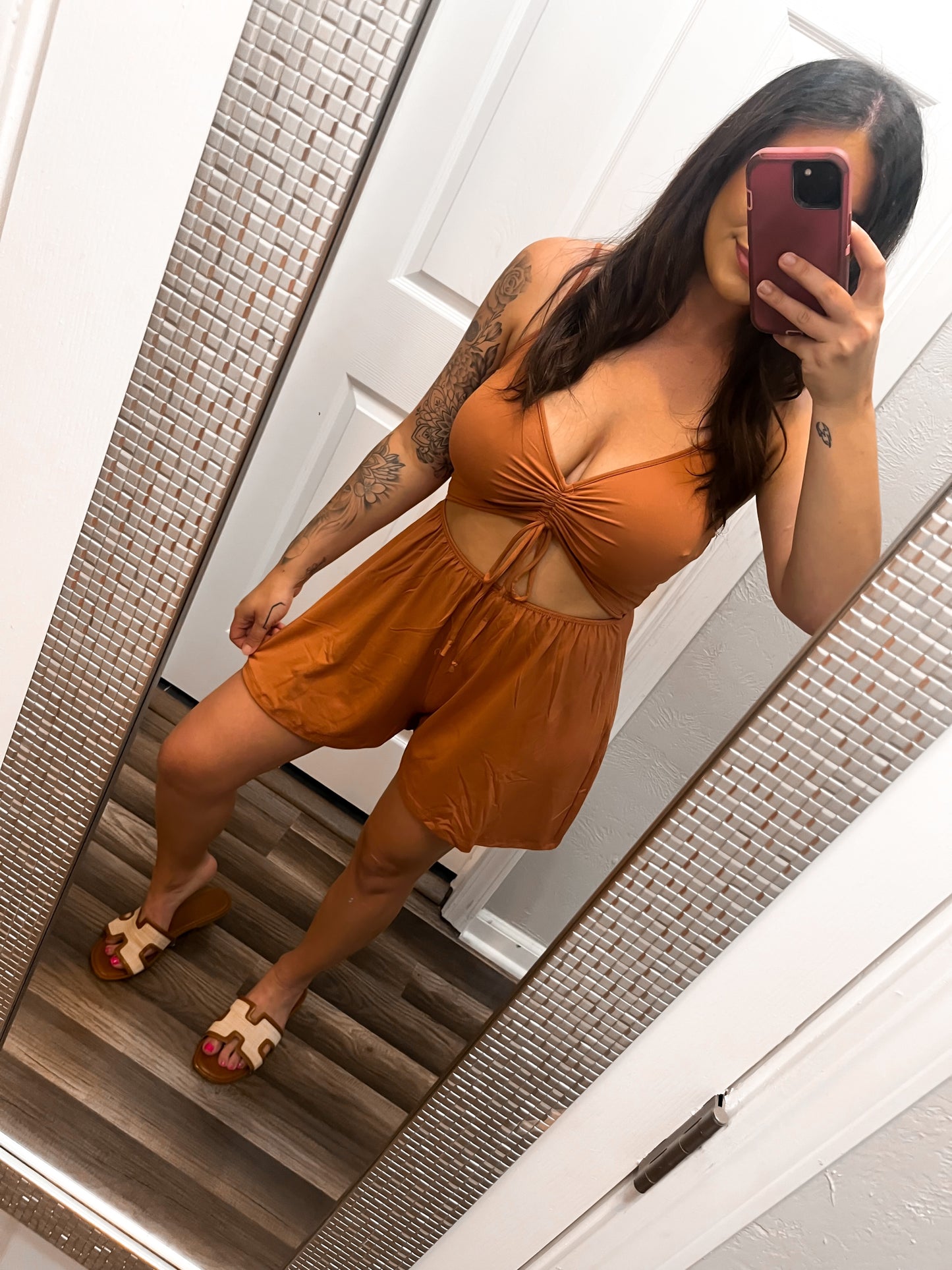 Ruched Cami Romper