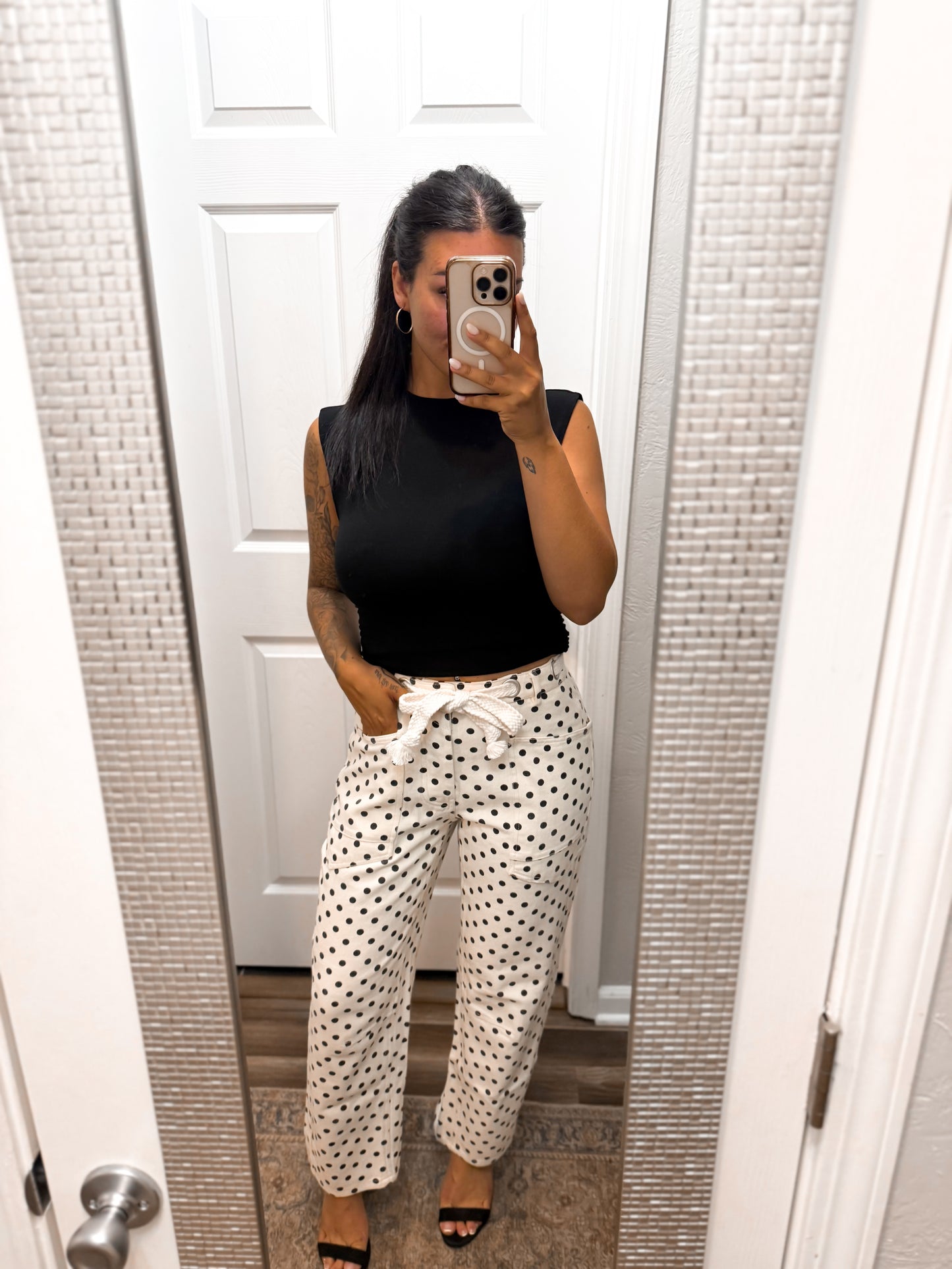 Polka Dot Barrel Pants