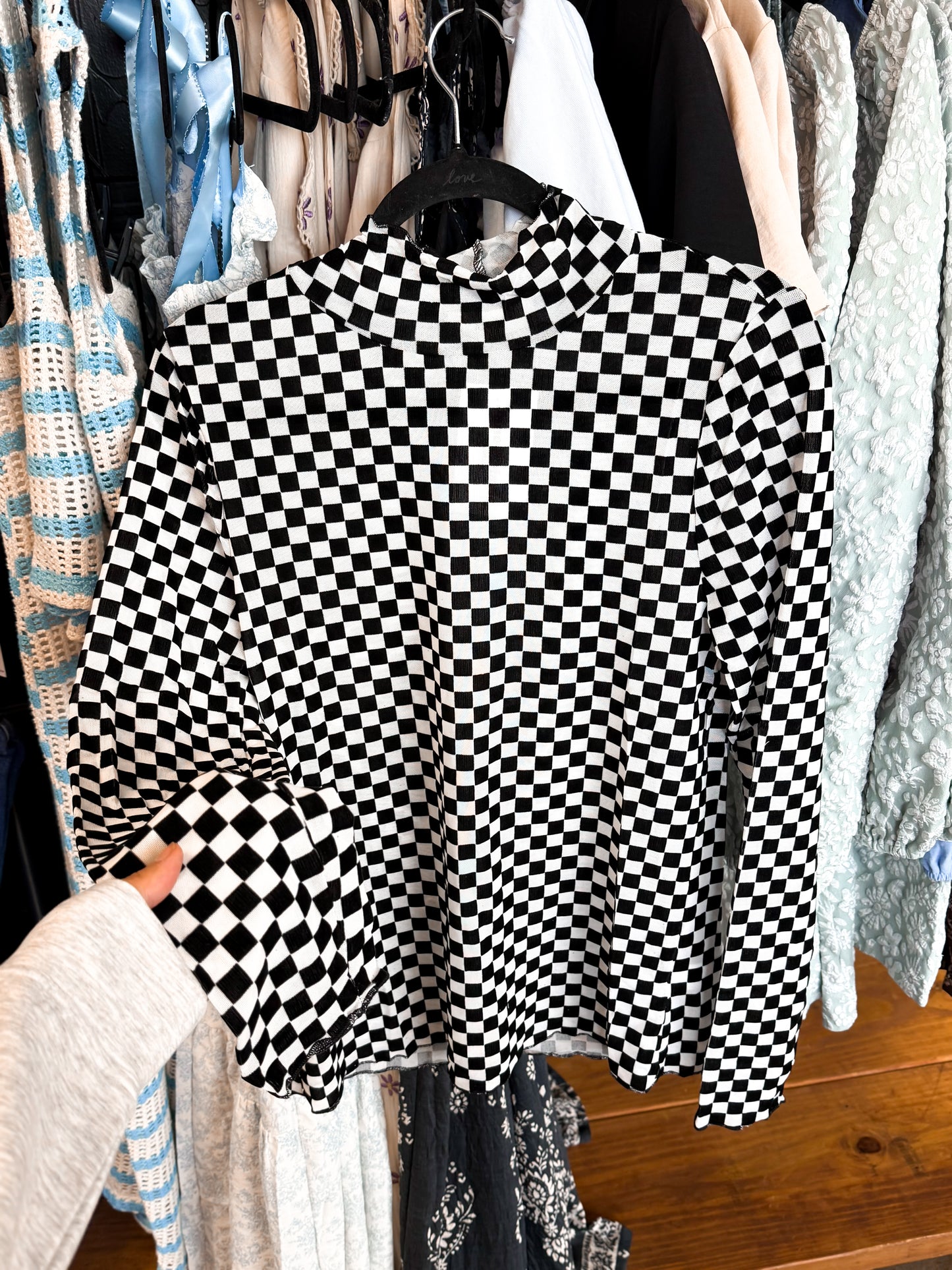 Checkered Mesh Top