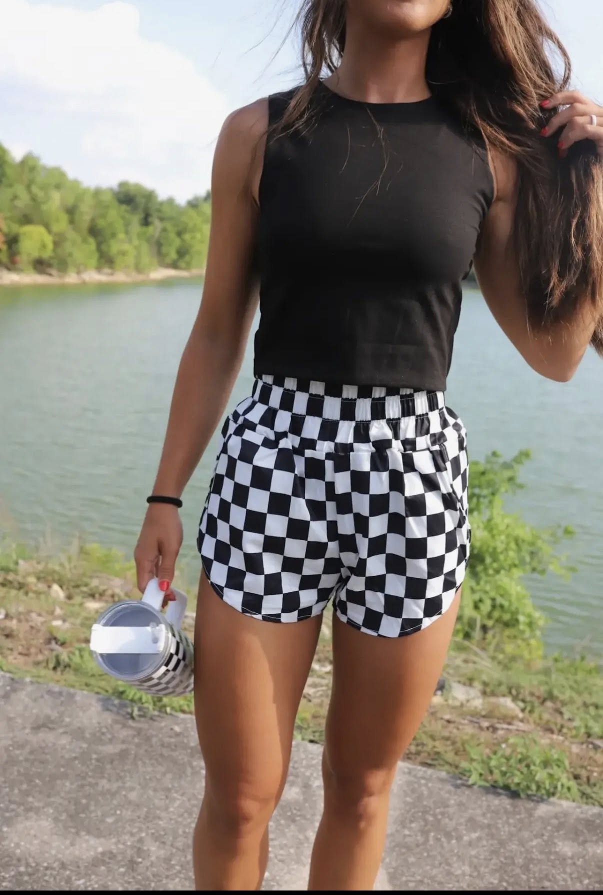 Checkered Athletic Shorts
