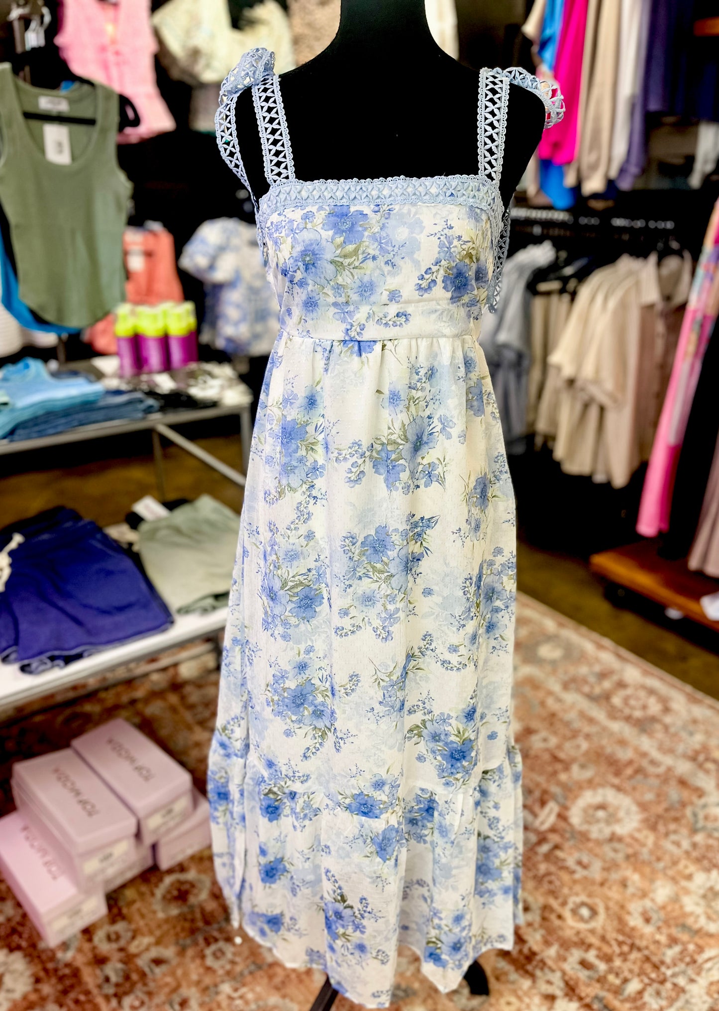Pretty Blue Floral Dress