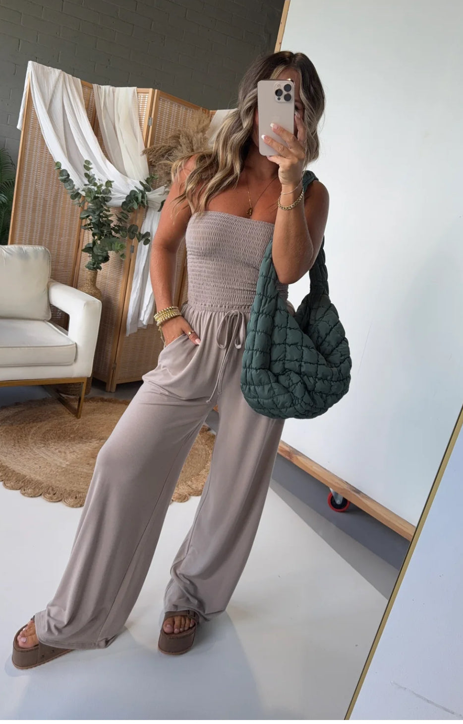 Smocked Wide-Leg Jumpsuit 3 COLORS - Comfortable & Stylish
