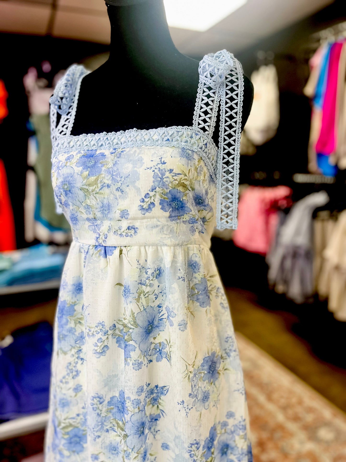 Pretty Blue Floral Dress