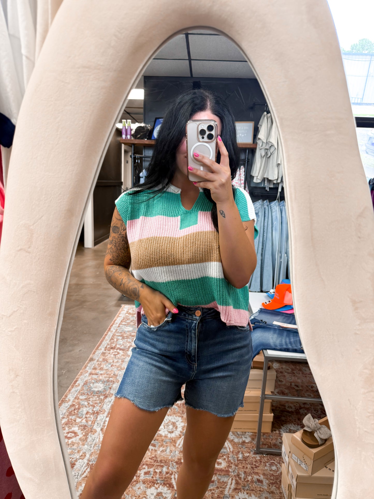 Summer Days Striped Top-MANGO