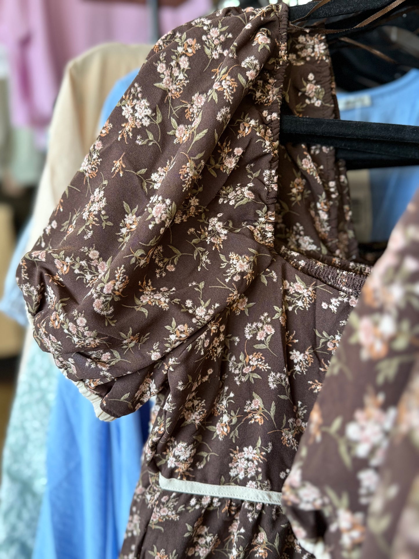 Brown Floral Dress