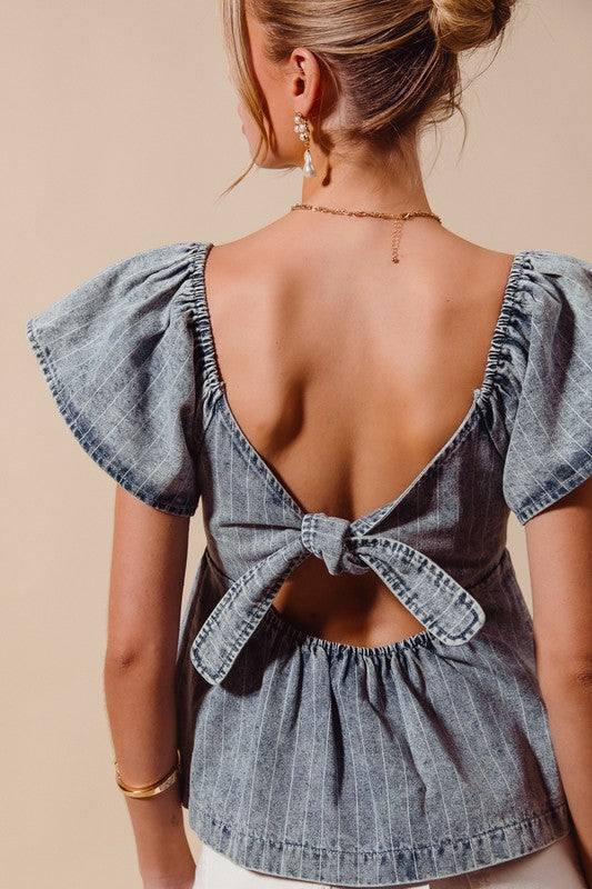 Denim Babydoll Top