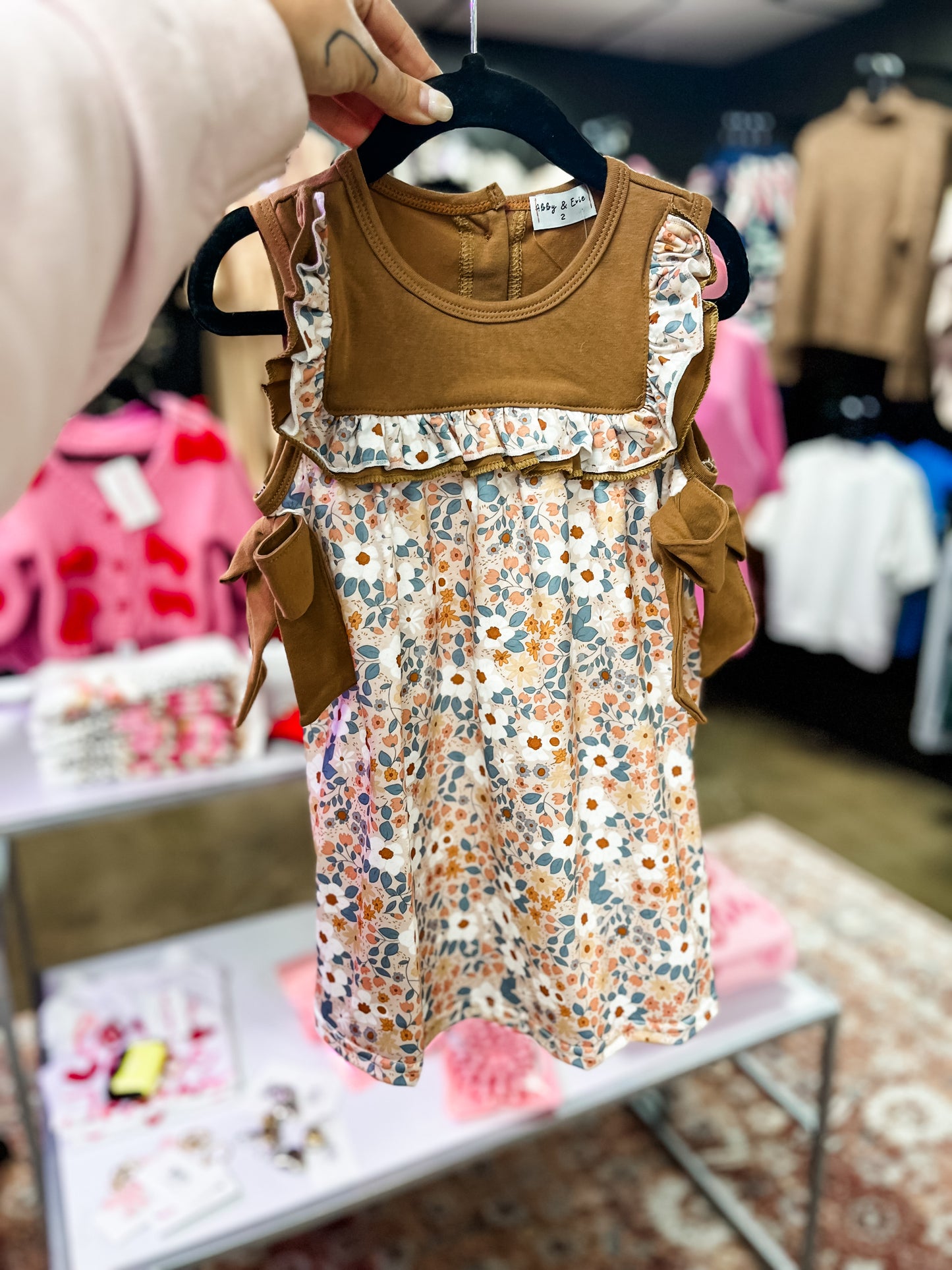 Brown Floral Dress-KIDS