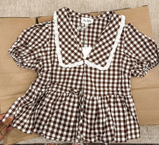 Fall On Main Gingham Top