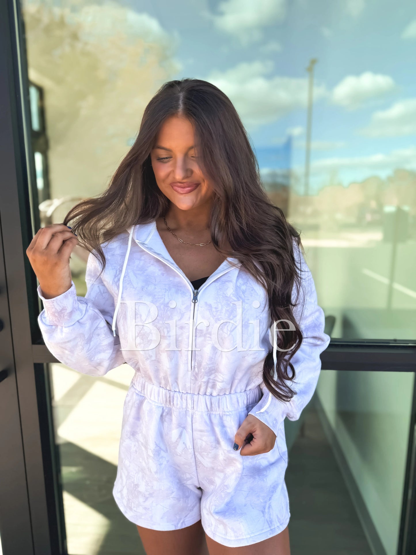 Cream Camo Hooded Romper