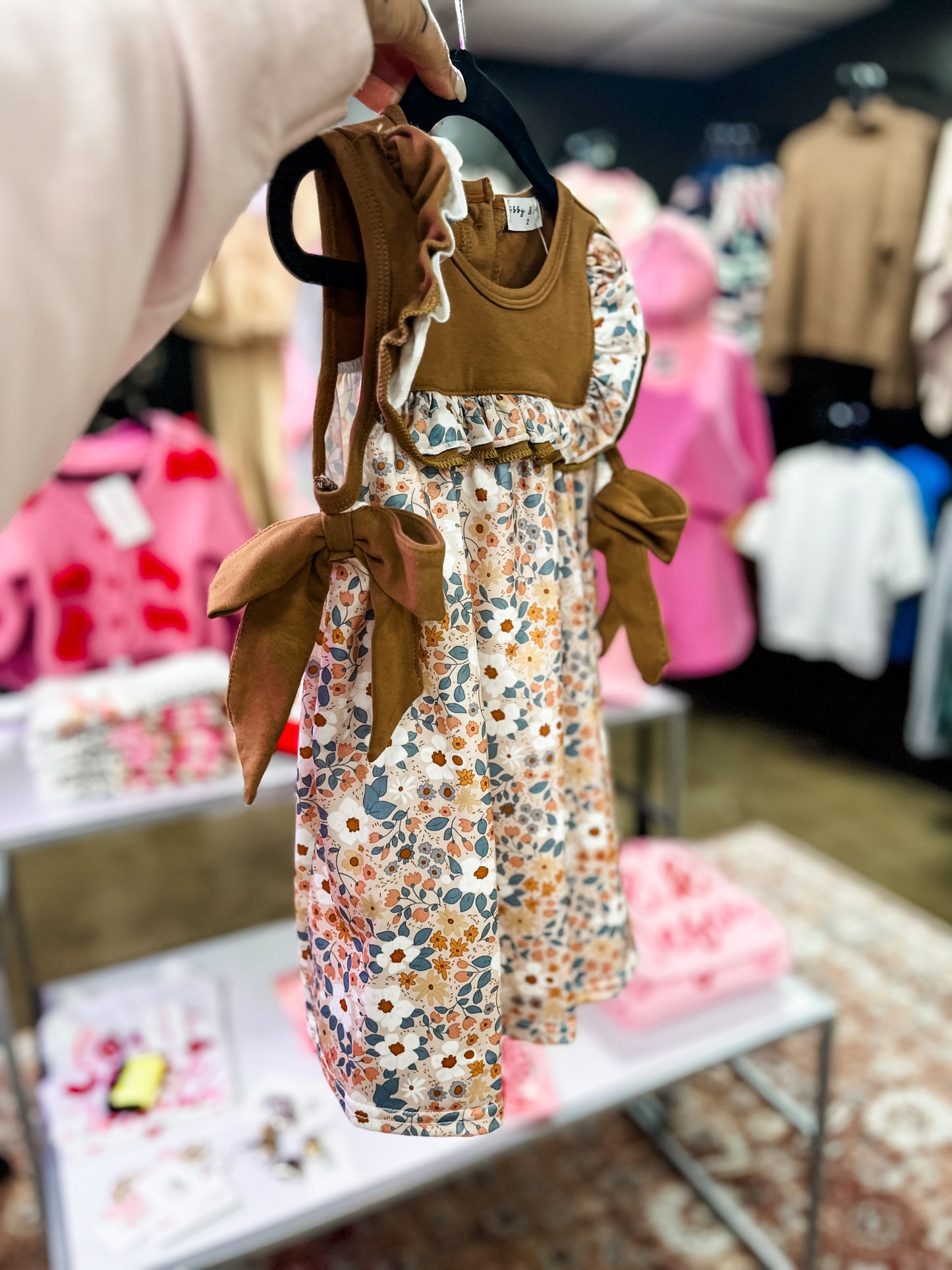 Brown Floral Dress-KIDS