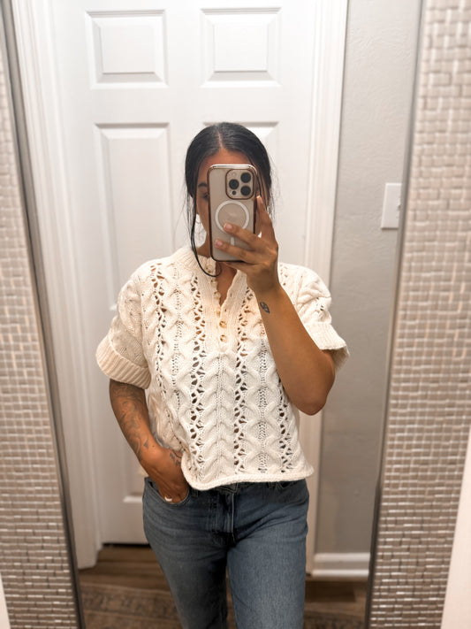 Rustic Poem Hand Knit Top