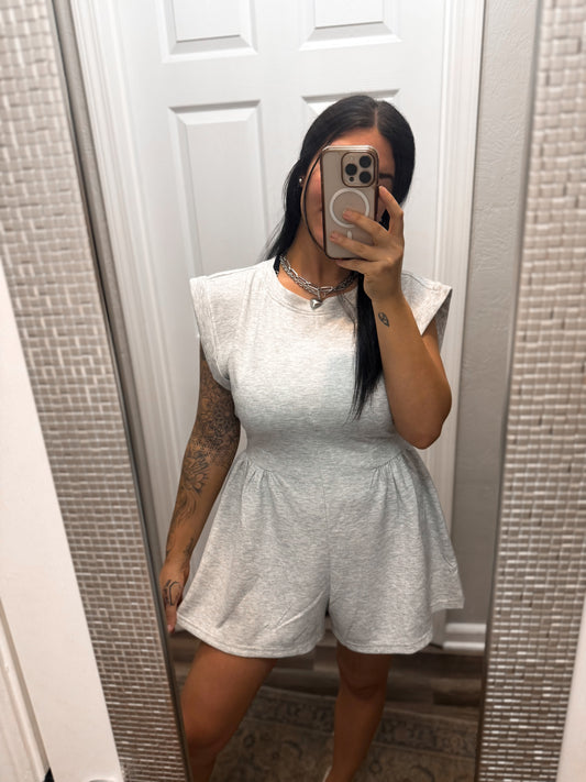 Always Something Scuba Romper-Grey