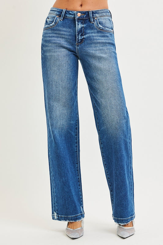 Slouchy Baggy Jeans Pocket Side Seam Detail- RISEN