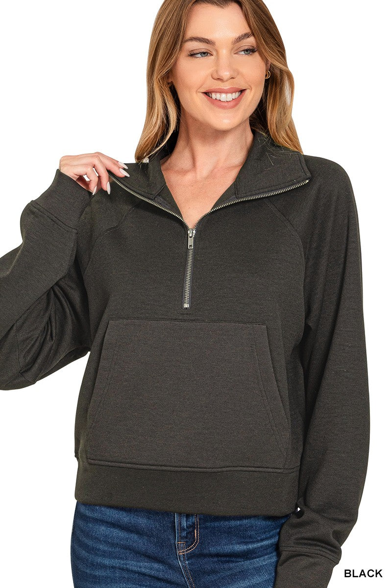 Scuba Half Zip Pullover-Black