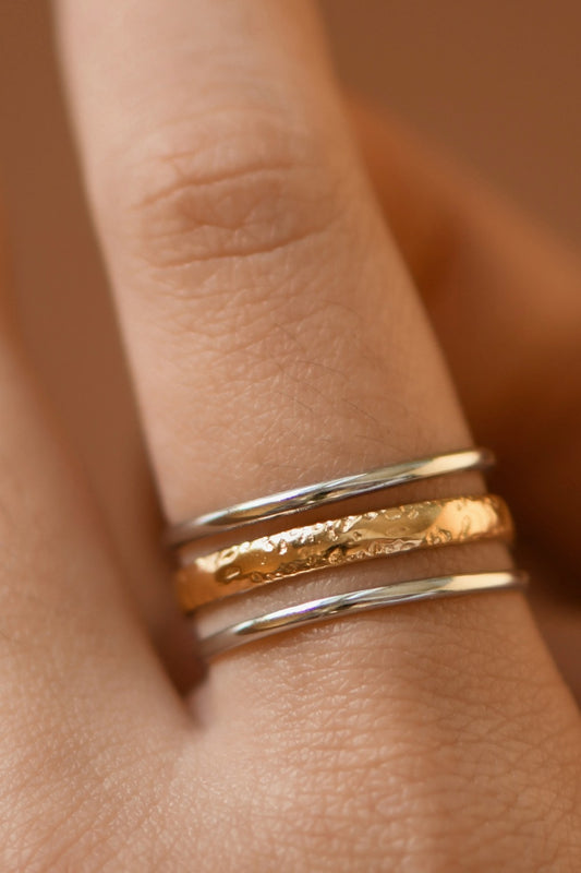 18k Pvd Plated Waterproof Stainless Steel Adjustable Ring