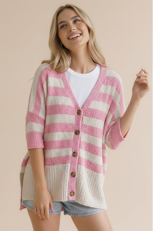 Pink Sugar Stripe Cardigan