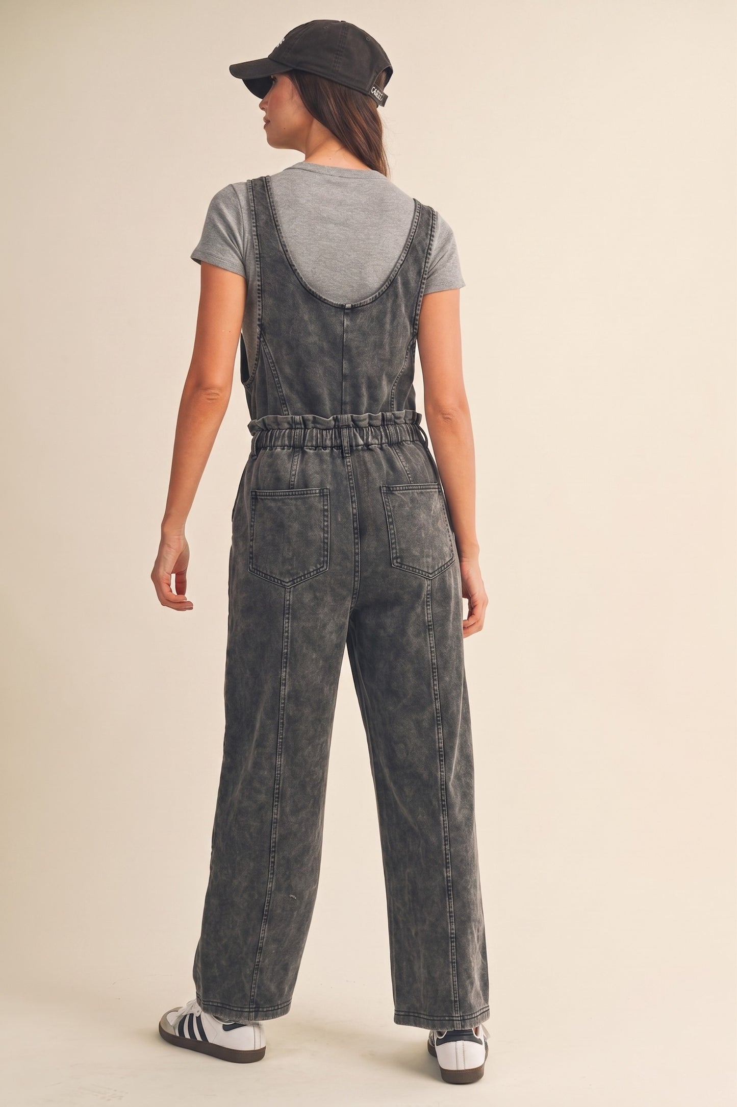 Mineral Wash Barrel  Knit Jumpsuit