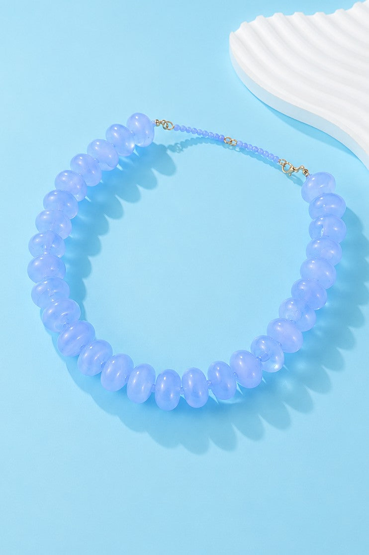 Chunky Beaded Natural Swirl Statement Necklace