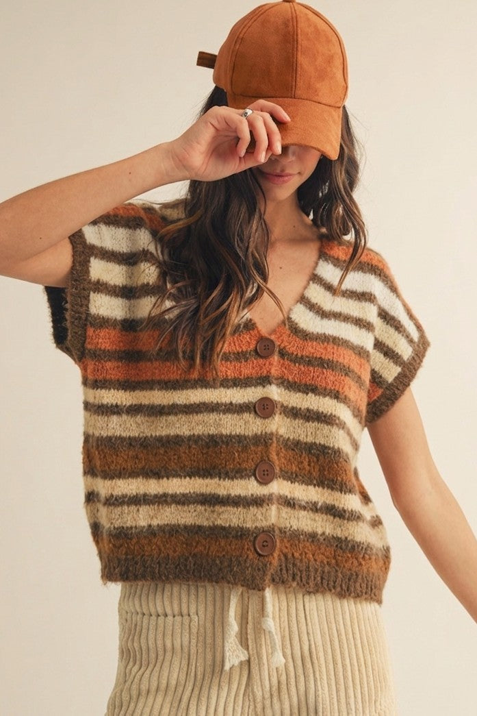 Sunset Views Stripe Sweater Vest