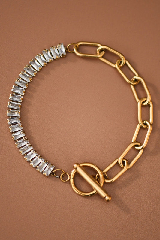 18k Gold Pvd Plated Stainless Steel Toggle Chain Bracelet