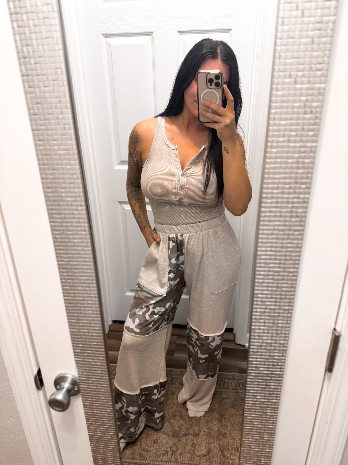 Camo Color Block Pants