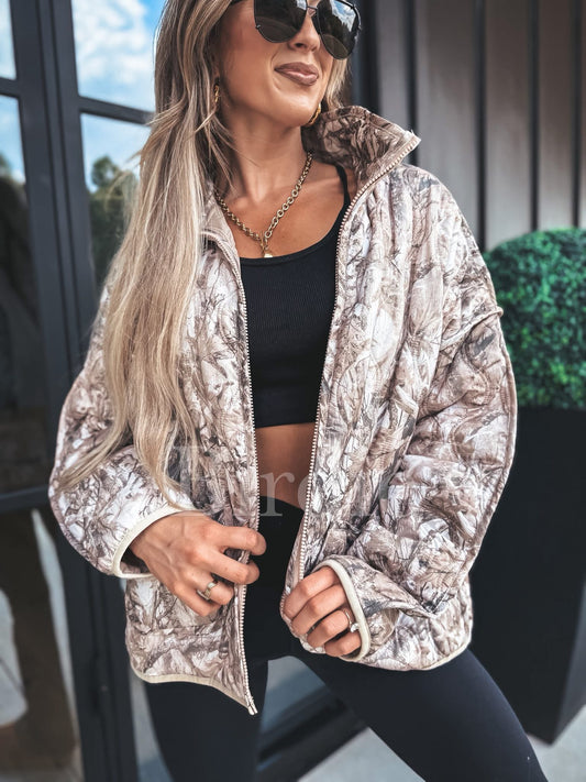 Cozy Cloud Jacket- Dark Camo