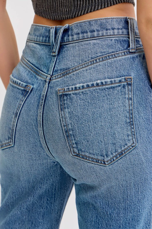 High Rise Dad Jean With Cuff- Cello