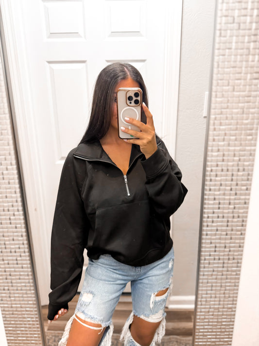 Scuba Half Zip Pullover-Black