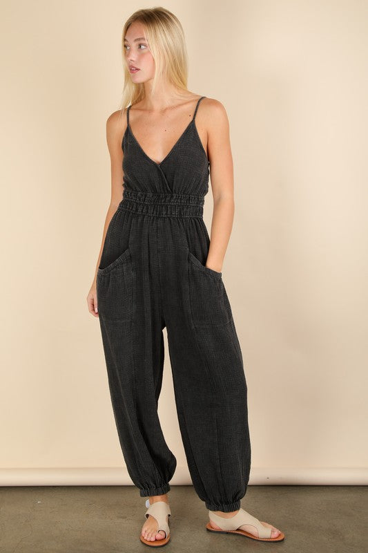 Lindsey Gauze Jumpsuit- Black