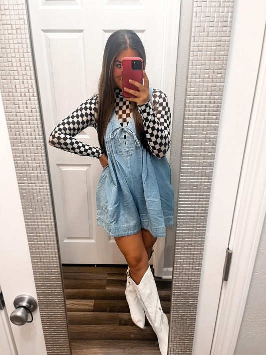 Checkered Mesh Top