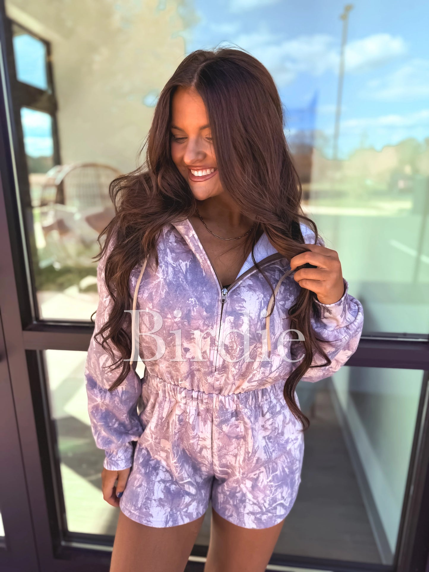 Dark Camo Hooded Romper