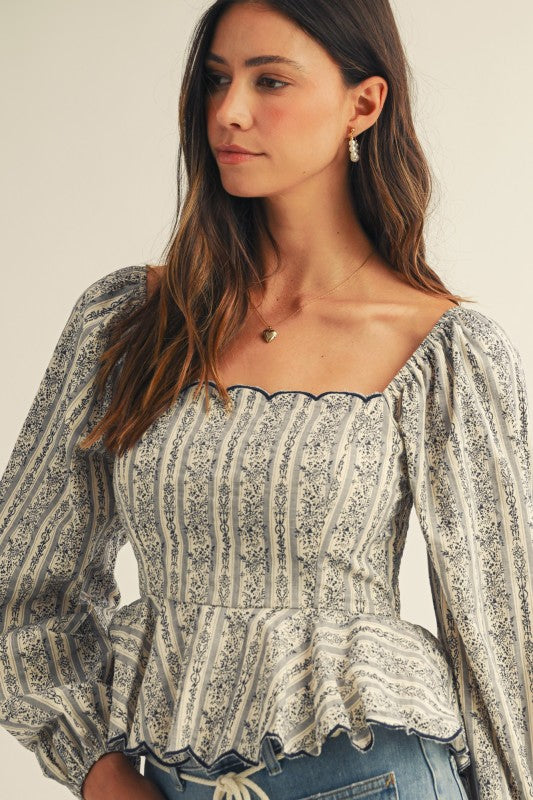 Love Me Better Top - Floral Print Peplum Hem