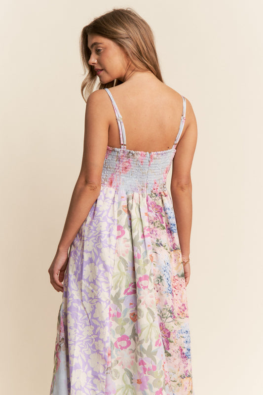 Enchanted Garden Patchwork Midi Dress
