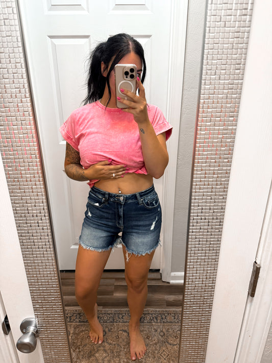 Dark Wash Denim Shorts
