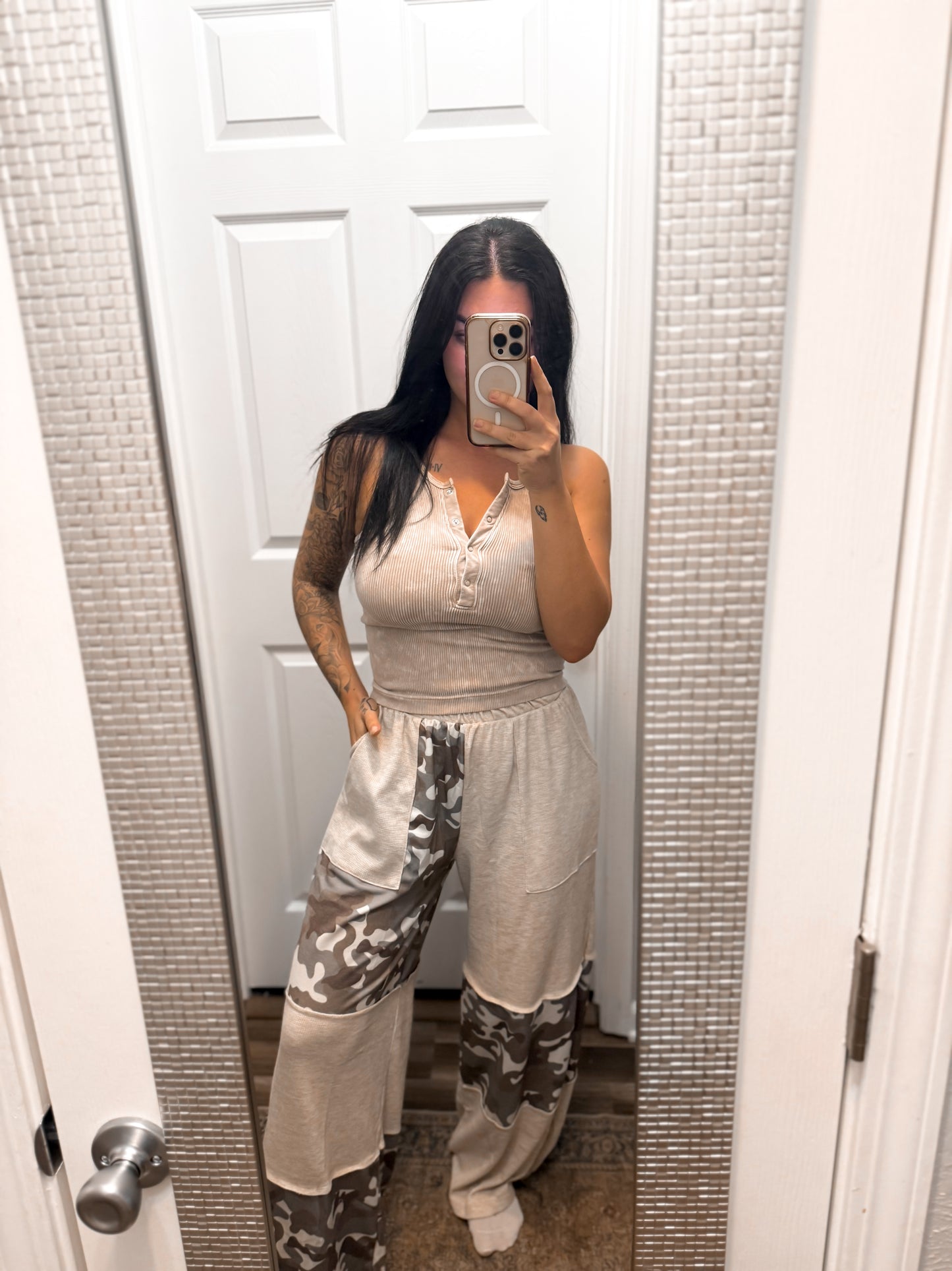 Camo Color Block Pants