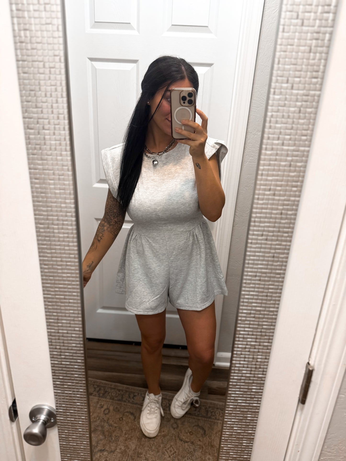 Always Something Scuba Romper-Grey