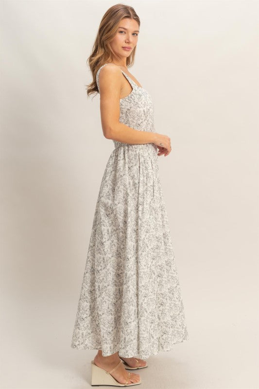 Floral Print Empire Waist Dress