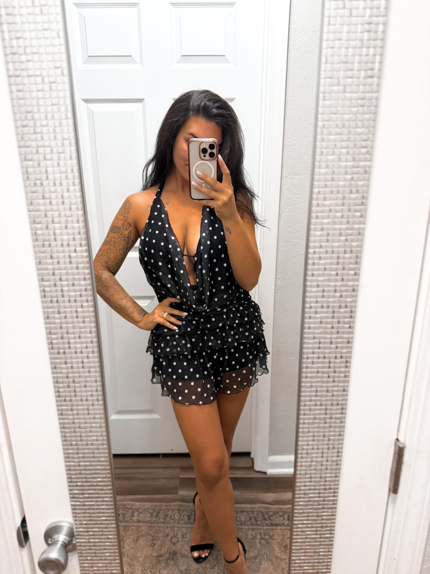 Spicy Girl Romper-Polka Dot
