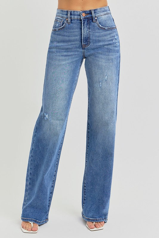 Risen Tummy Control Jeans | Straight Leg - Non Distressed