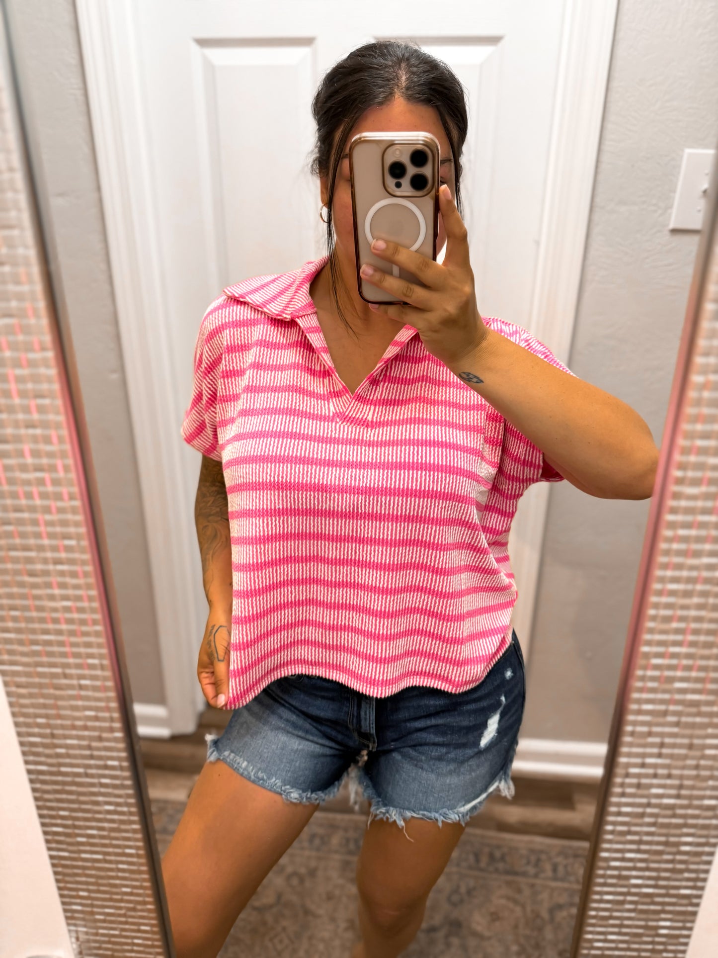 Simple Things Striped Top- Pink