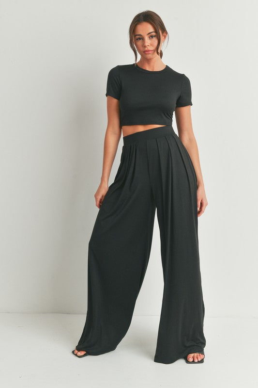 Palazzo Pant Set- Black