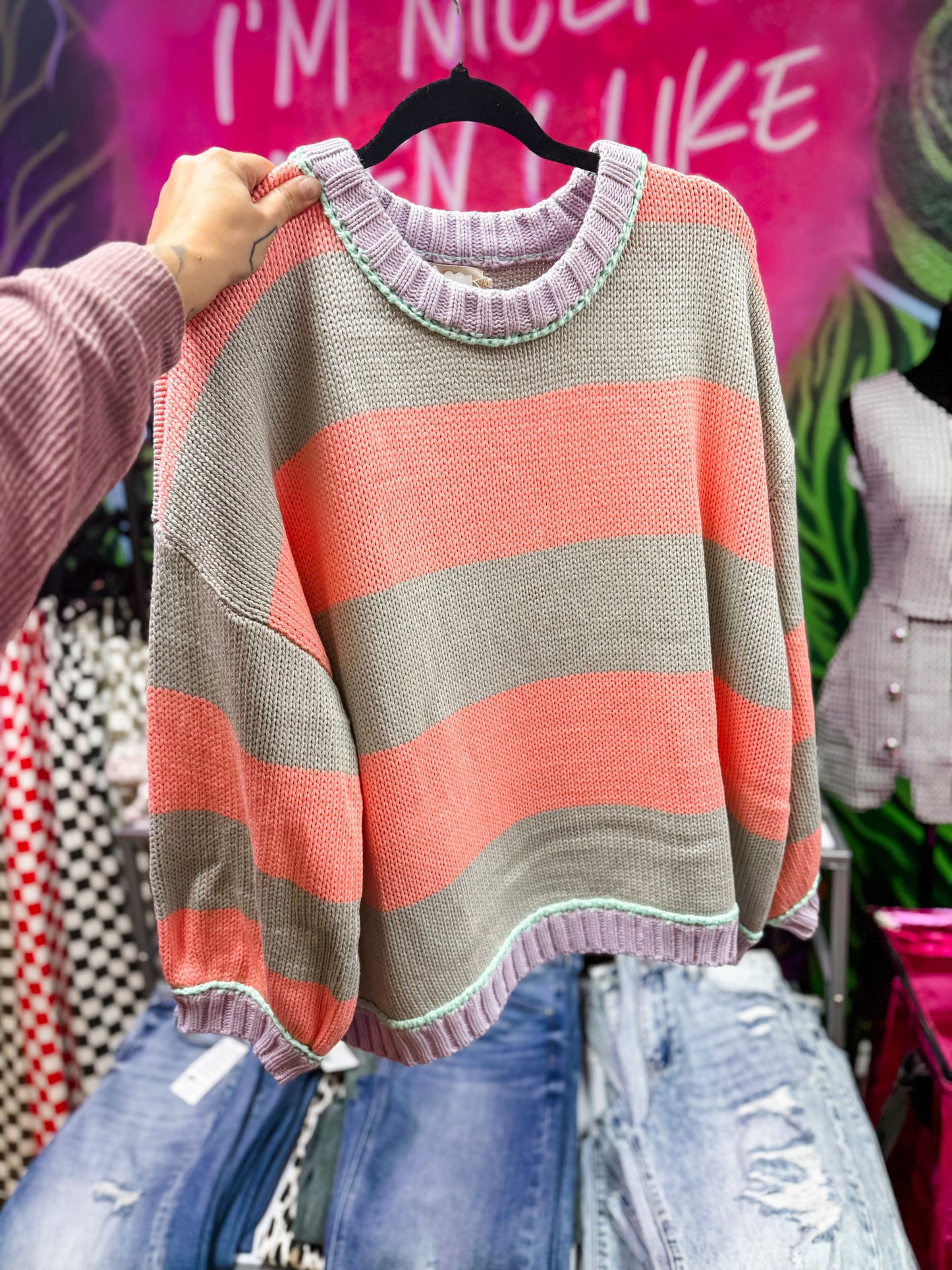 Pastel Contrast Sweater