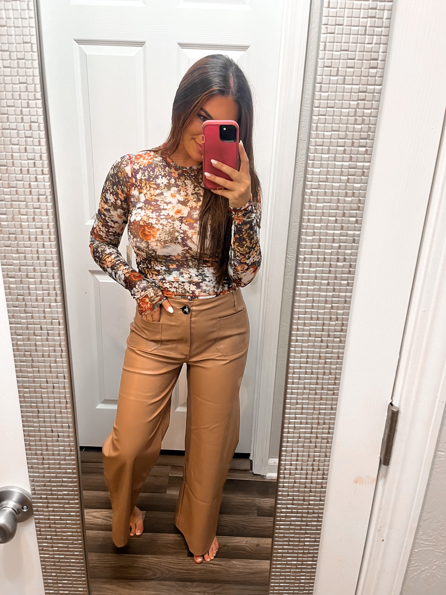 Lucky Leather Pants- Taupe