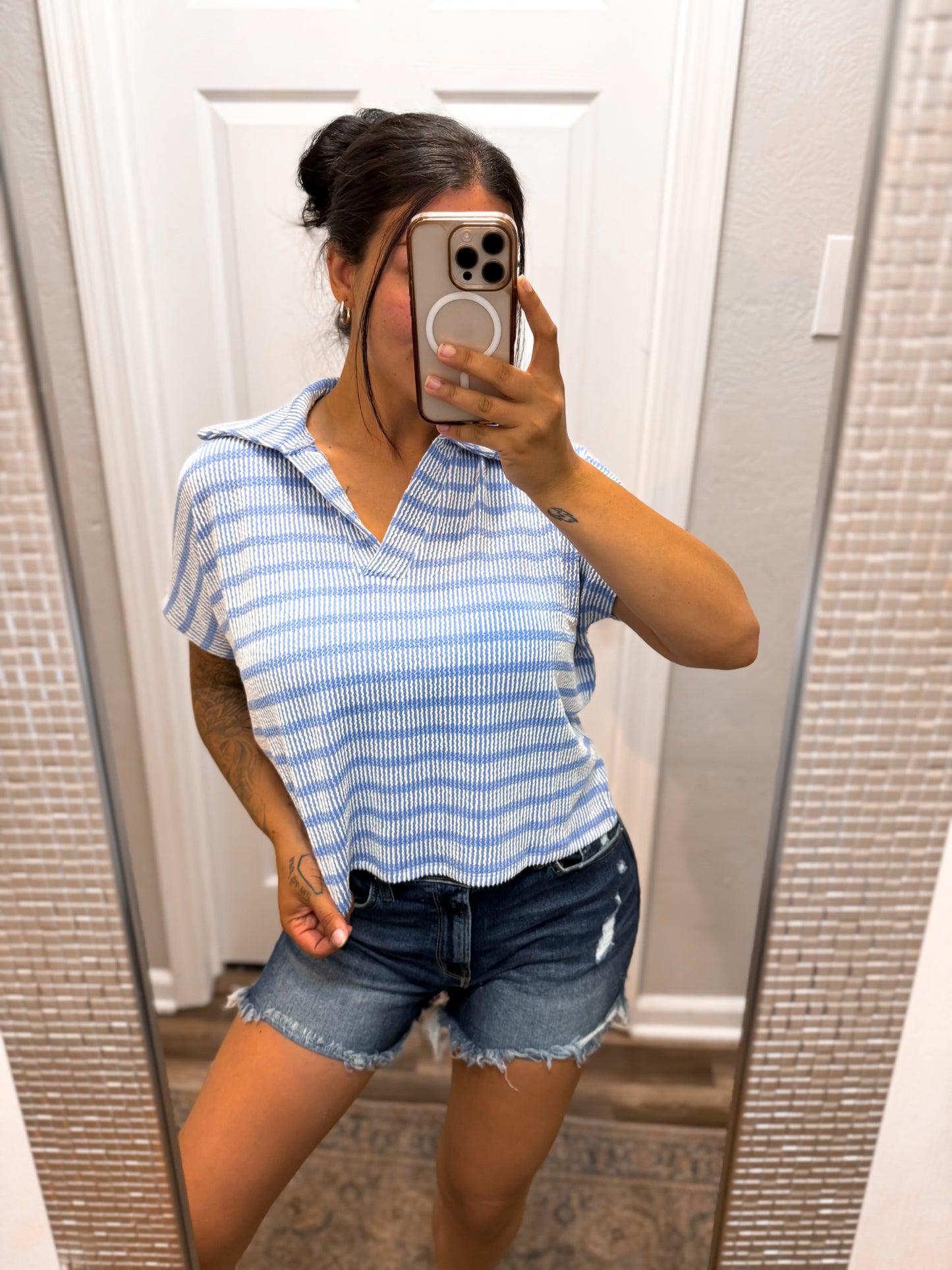 Simple Things Striped Top- Blue