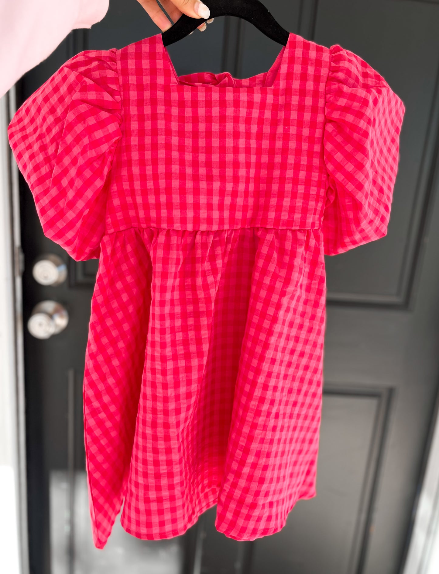 Pink Puff Sleeve Dress- KIDS