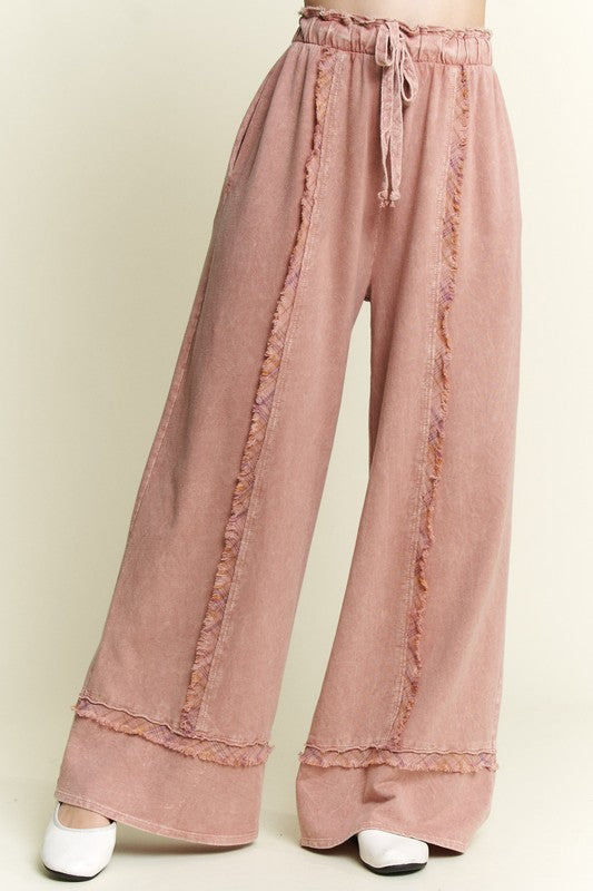 Mineral Wash Wide Leg Pants - Vintage Style & Comfort