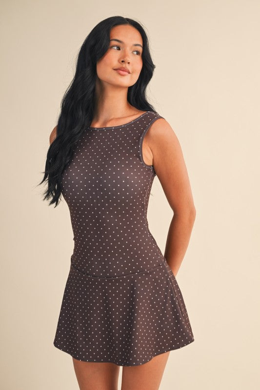 Polka Dot Drop Waist Dress - Chic & Versatile