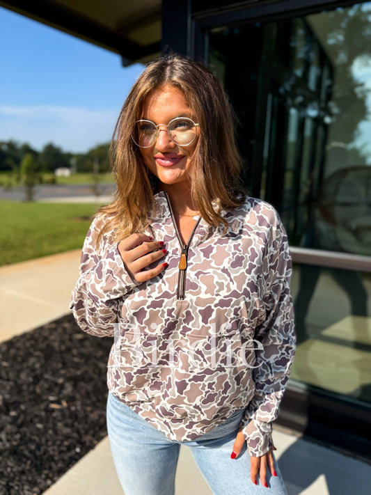 Duck Camo Half Zip Pullover