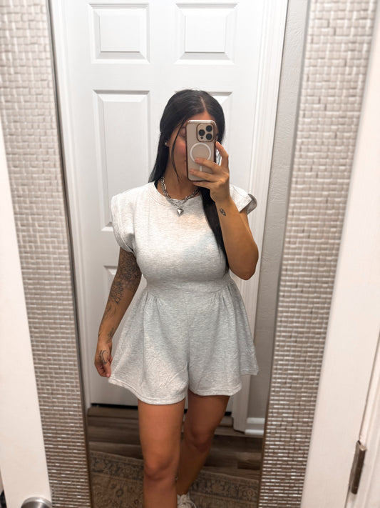 Always Something Scuba Romper-Grey